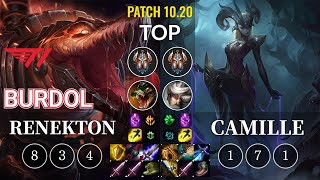 T1 Burdol Renekton vs Camille Top - KR Patch 10.20