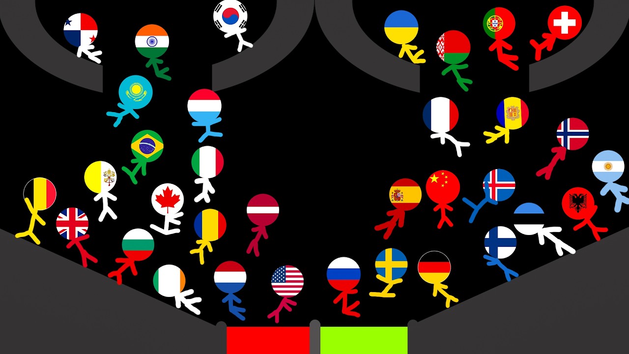 Countries Marble Race Steakman Tournament In Algodoo — Who Will Win?