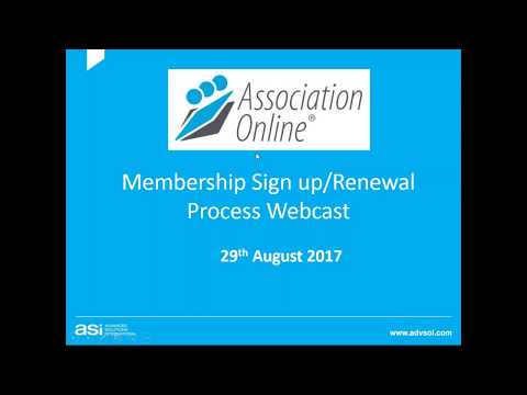 Association Online: Membership Management Sign Up Renewal Process