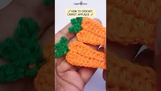 crochet carrot applique /crochet carrot #joyfulyarns #crochet #gethum #applique #crochetcarrot #diy