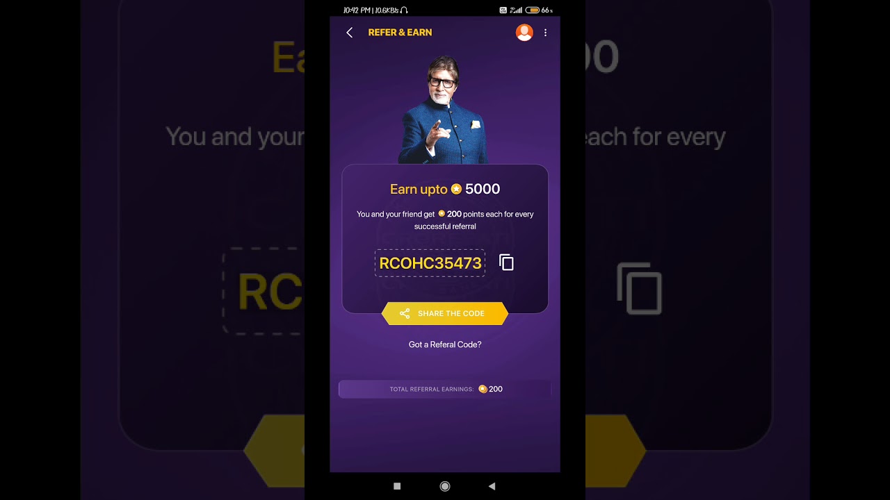 KBC FRESH REFFERAL CODE