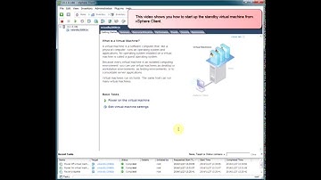 How to start up the standby virtual machine from vSphere client