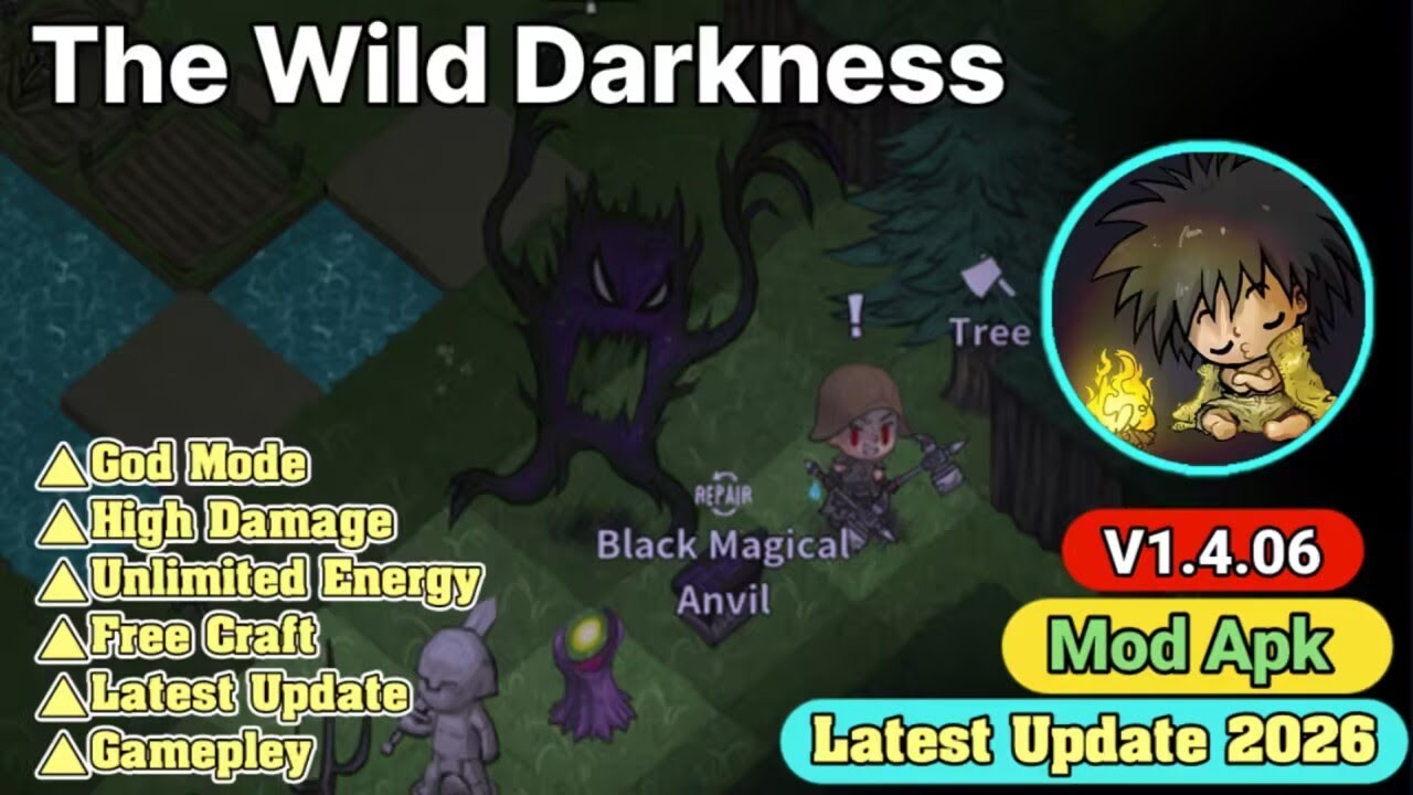 The Wild Darkness Mod Apk v1.4.06 | God Mod | High Damage | Unlimited Energy | Free Craft