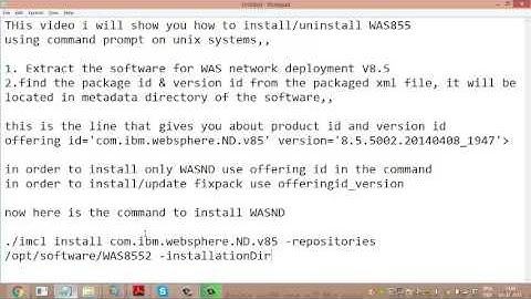 WebSphere Application Server V 8.5 Network Deployment installation using command line