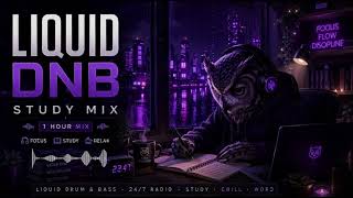 Night Owl Focus 🦉 | Liquid DnB Study 1 hour mix #2 #liquiddnb #studymusic #chilldnb