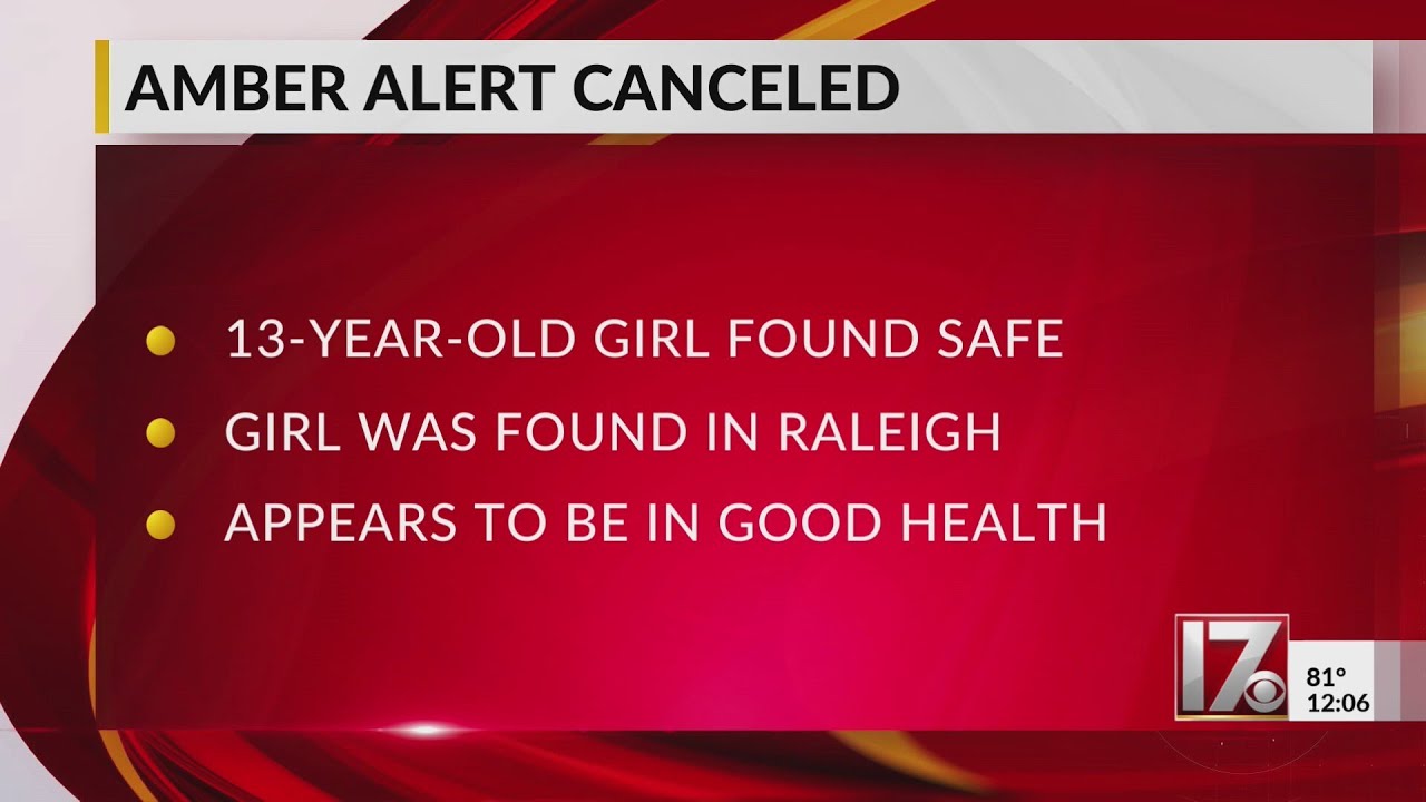 Amber Alert canceled for missing 13 year old girl - YouTube