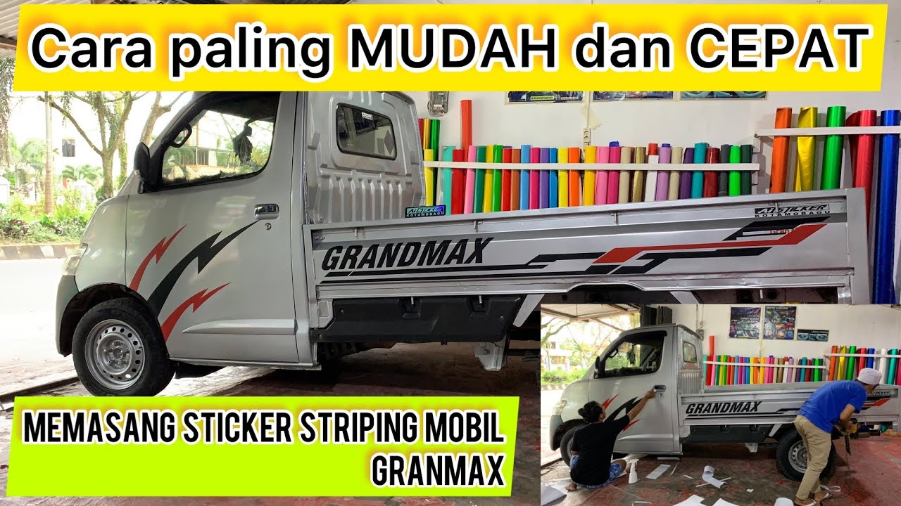 Sticker striping mobil pick up granmax,,,pasangnya sangat mudah dan cepat