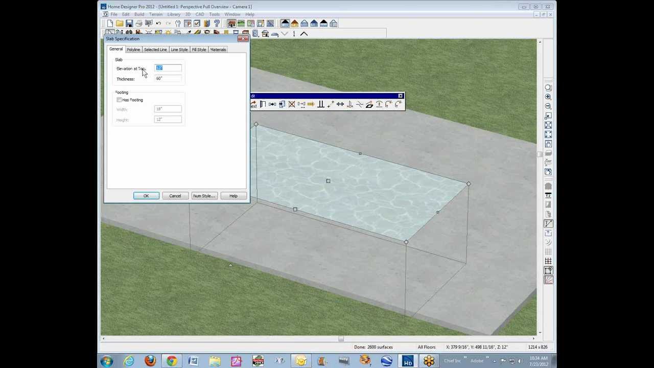 In Home  Designer  Pro  make a hole  in a slab with another 