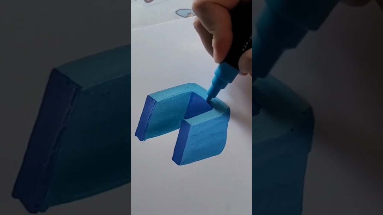 3D Letter Typography Drawing With posca Markers pen 