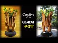 Creative Cement Pot From Gloves and Fabric | DIY Beautiful Craft