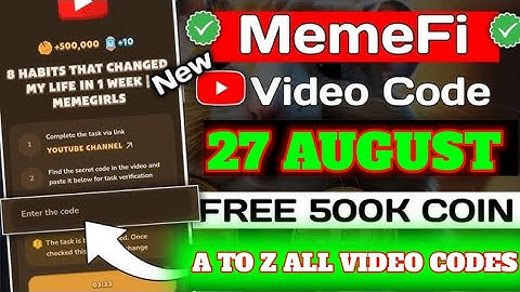 27 AUGUST MEMEFI emies of the MemeFi World: Part 1 | MemeFi Enemies Guide | MEMEFI A TO Z all codes|