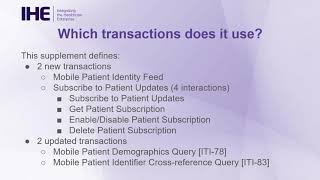 Patient Master Identity Registry (PMIR) Webinar