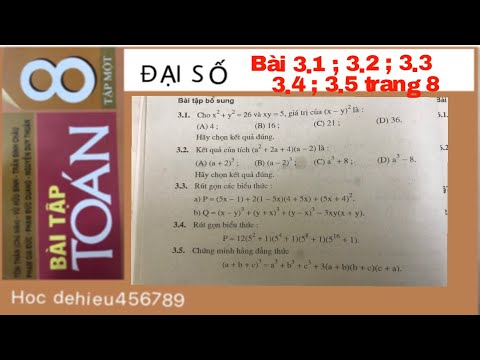 Video Bài 3.1;3.2;3.3;3.4;3.5 trang 8 SBT toán 8 tập 1 - youtube