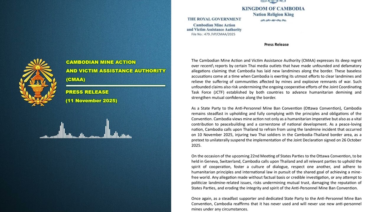 The Cambodian Mine Action and Victim Assistance Authority CMAA expresses its deep