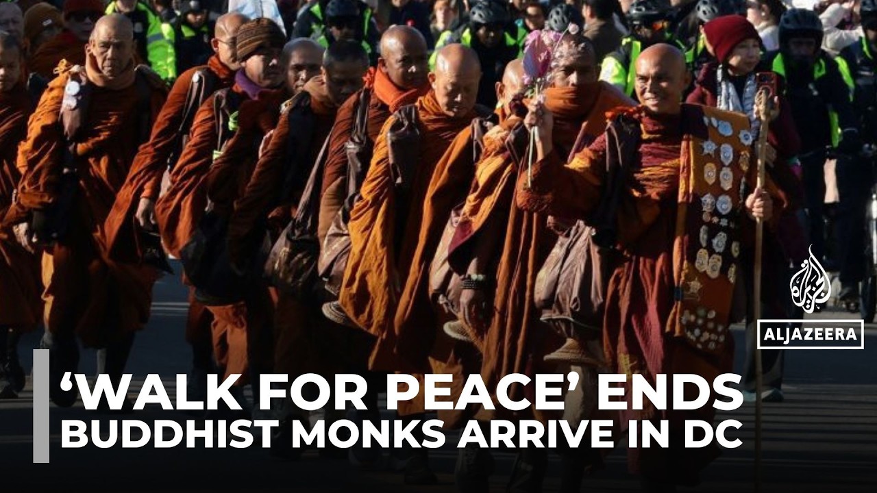 ‘Walk for Peace’: Buddhist monks arrive in in Washington after 108-day journey