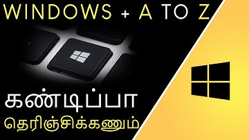 Windows A to Z shortcut keys in Tamil
