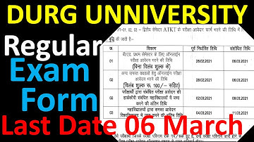 Durg University Regular Exam Form 2021 // Hemchand Yadav Vishwavidyaly PG Regular Exam Form 2021