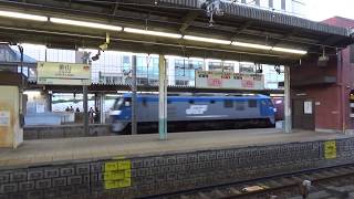 【名鉄ホームより】東海道本線 EF210 コンテナ貨物列車 金山駅通過