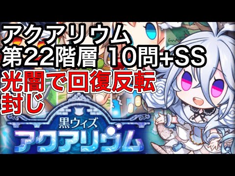 黒ウィズ アクアリウム 第22階層 10問 Ss 光闇で回復反転封じ Youtube