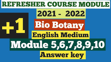 11th English medium Bio Botany Refresher Course Module 5 to 10 Answer key
