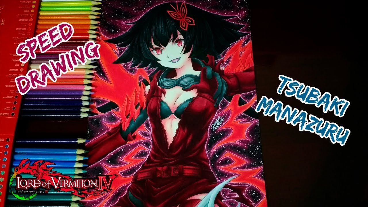 Speed Drawing - Tsubaki Manazuru (Lord of Vermilion: Guren no Ou)