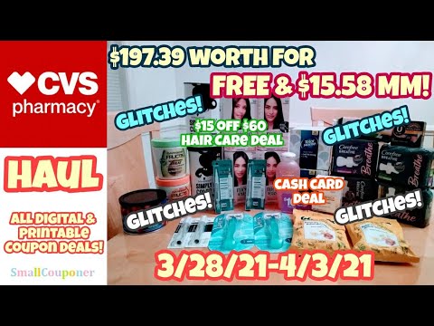 CVS Haul 3/28/21-4/3/21! So Many Glitches! All For Free & $15.58 MM! All Digital & Printable Deals!