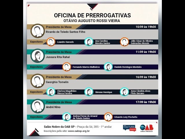 Oficina de Prerrogativas – Dr. Otávio  Augusto  Rossi Vieira