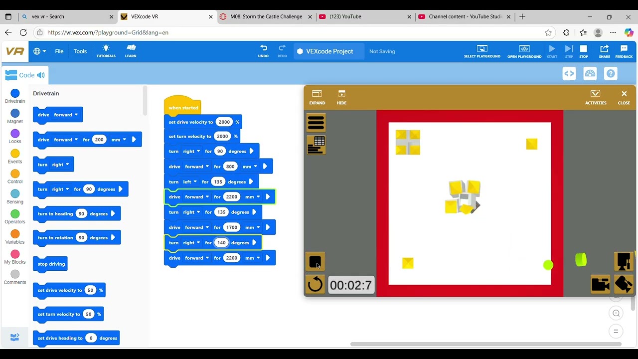 VEXcode VR-Castle Crash