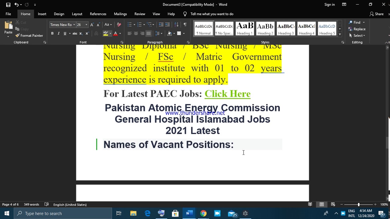 PAEC General Hospital Islamabad Jobs 2021 Current Employment Offers