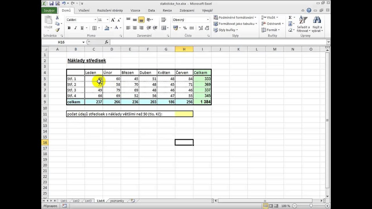 Excel 2010 - Funkce COUNTIF - YouTube
