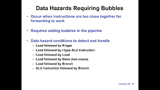 ECE2300 SP21 @ Cornell || More Pipelined Microprocessor || Lecture 19b