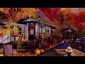 Autumn Cozy Coffee Shop Ambience | Autumn Color #cafeshopambience#jazz#outdoors#autumn2025