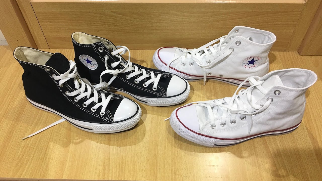 Converse All Star high cut unboxing (black and white color) - YouTube