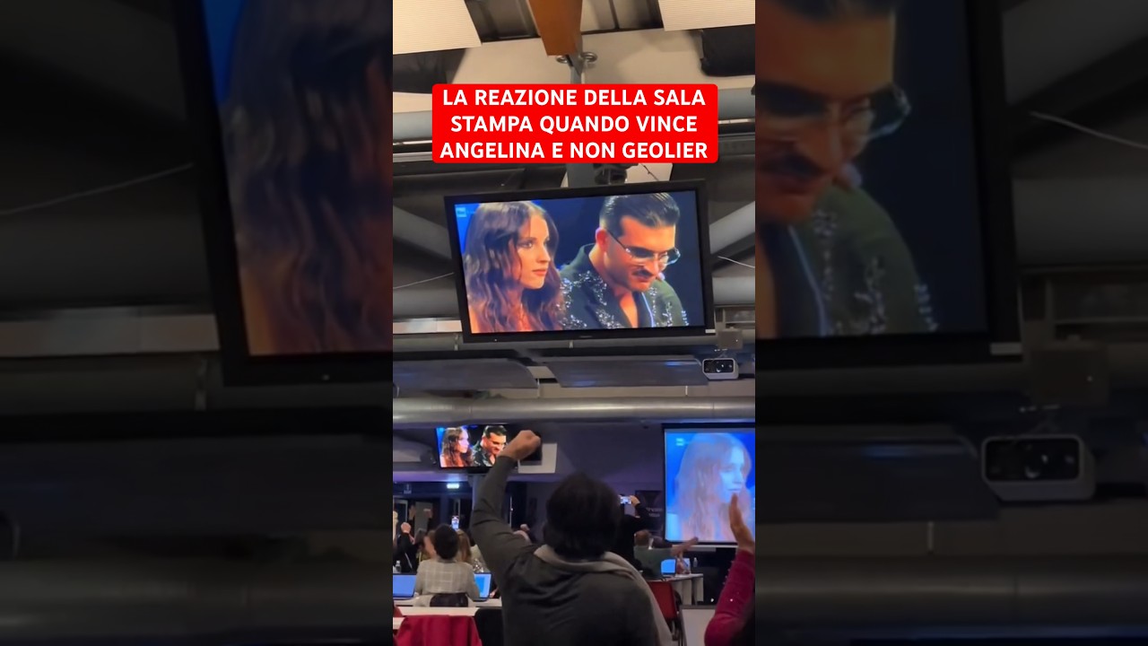 Vince Angelina e non #Geolier: la reazione della sala stampa a #Sanremo 😱🥵
