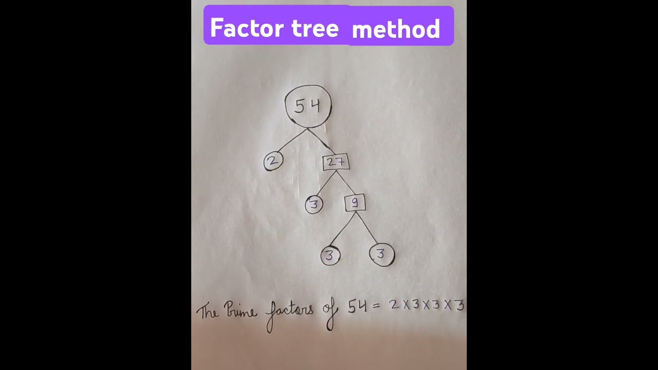 Prime Factors Of 54 By Factor Tree Method Trending Viralshorts Ytshorts Mathconcept Most
