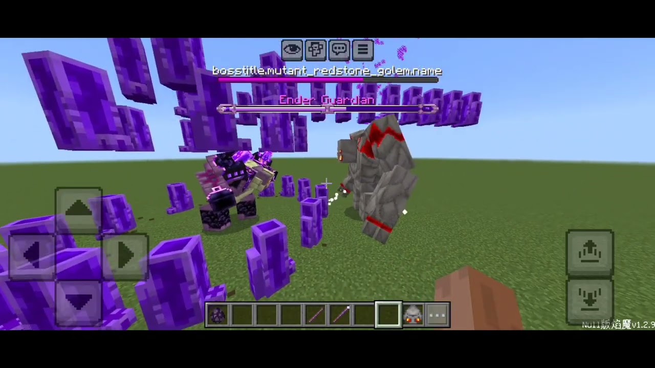 Mutant Redstone golem vs Ender guardian | Minecraft pe 
