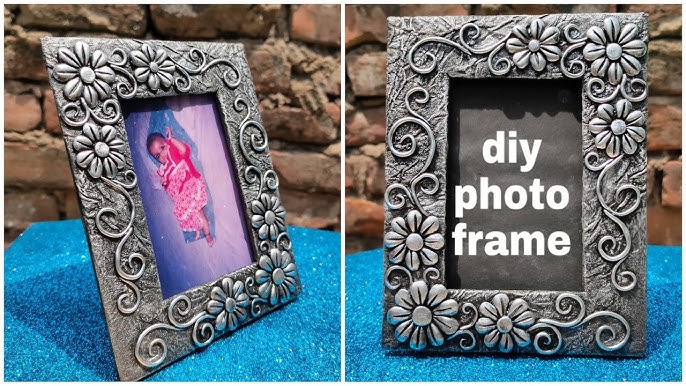 How to make photo frame stand/DIY Photo frame with stand using  Cardboard/photo frame making at home 