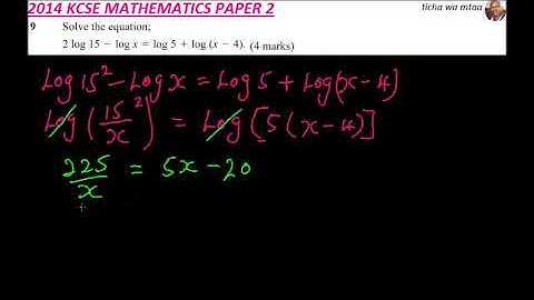 2014 KCSE MATHEMATICS PAPER 2 NO 9
