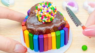 Amazing Rainbow Heart Cake 🌈 Relaxing & Satisfying Decorating 🍫