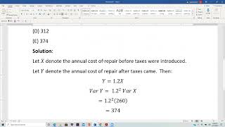 Actuarial SOA Exam P Sample Question 55 (previously 60) Solution