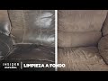 Un conjunto de sofás muy sucios se limpia a fondo por primera vez | Limpieza a fondo | Insider