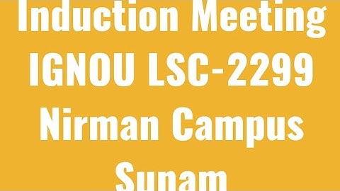 Induction Meeting for the Learners enrolled in JANUARY 2022 Session