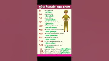 SI SO CÓ SP SSP ACE ASPAS! DSP DCP IG DIG DGP ka full form / #shorts #short #viral #trending #gk