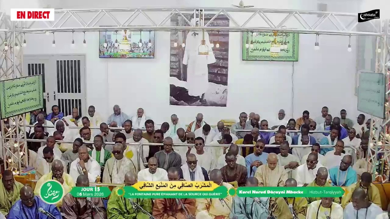 En Direct  15éme Jour Ramadan Résidece Cheikhoul Khadim à Touba le 05 03 2026