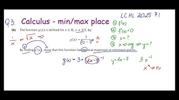 L.C. Maths H.L. 2025 Q3 (b): PROOF NO Max/Min Points (Calculus)