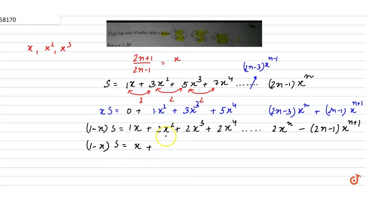 Find The Sum Of Series Upto N Terms 2n 1 2n 1 3 2n 1 2n 1 2 5 2n 1 2n 1 3 Youtube