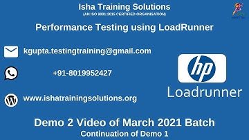 Performance Testing using LoadRunner Demo 2. Pls contact or whatsapp us on +91-8019952427 to enroll