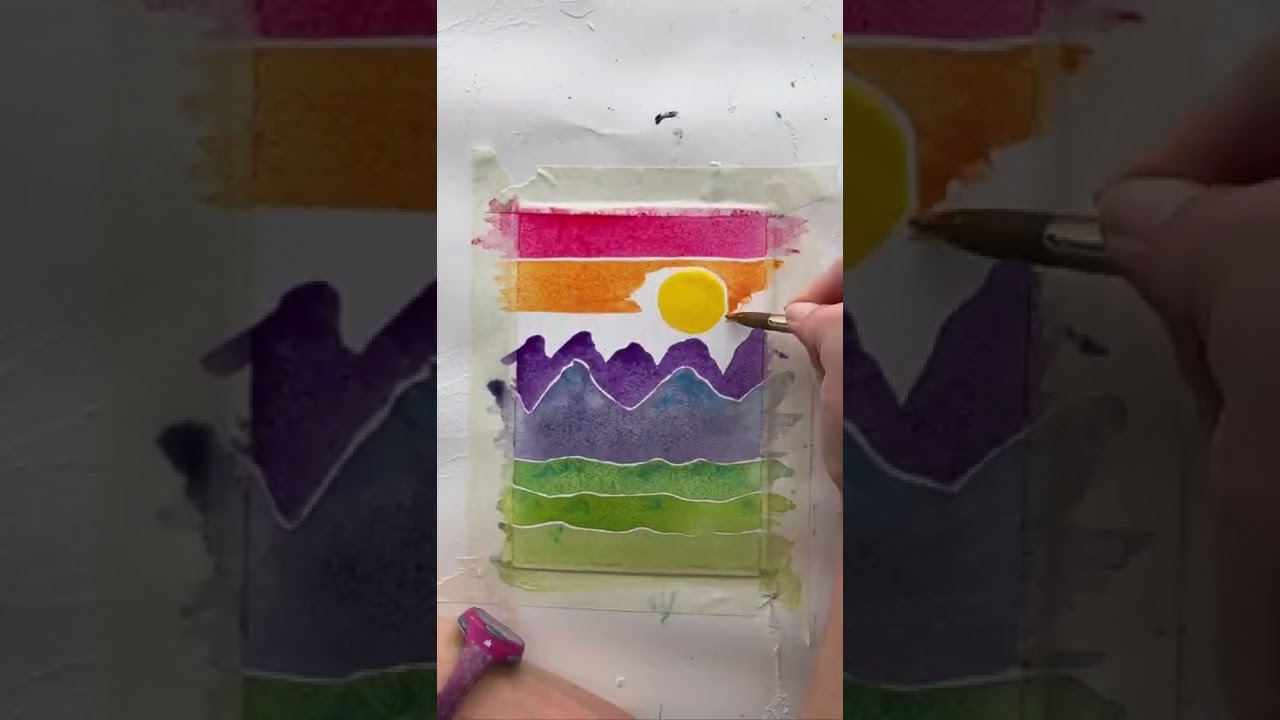 Watercolor Landscape Happy Uplifting Art