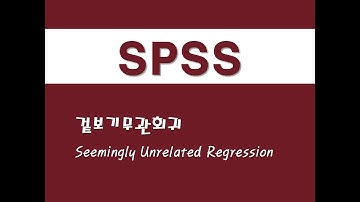 SPSS를 활용한 회귀분석 - (44) 겉보기무관회귀(SUR)(Seemingly Unrelated Regression)