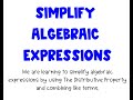 Simplifying Algebraic Expressions Quiz